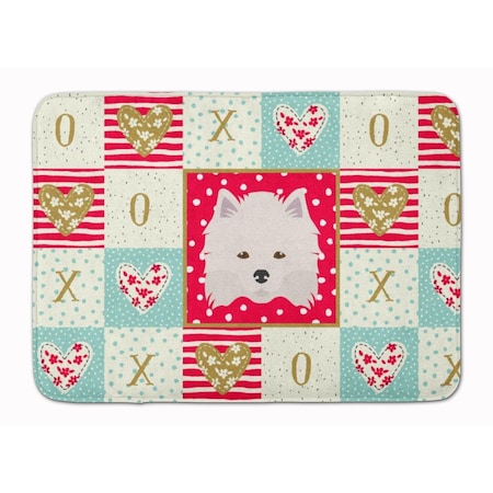 Carolines Treasures 19 x 27 in. American Eskimo Love Machine Washable Memory Foam Mat CK5181RUG